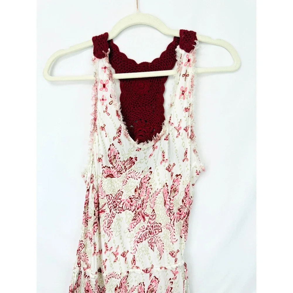 NEW Poupette St Barth Katie Floral Maxi Dress White Crochet Long Ruffled Tiered - Picture 9 of 16